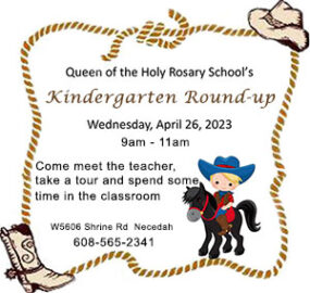 Queen of the Holy Rosary School Kindergarten Roundup Advertisement for 2023-2024 school year