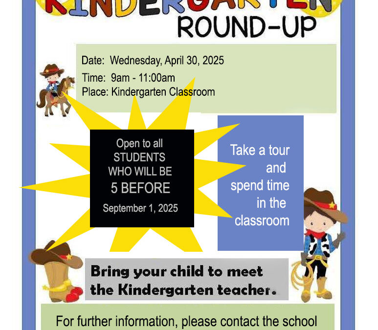 Kindergarten Roundup for Fall 2025